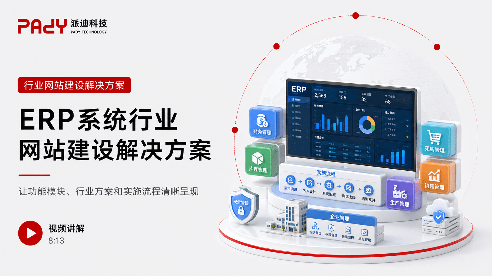 ERP系统行业网站建设解决方案：让功能模块、行业方案和实施流程清晰呈现