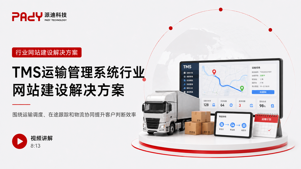TMS运输管理系统行业网站建设解决方案：围绕运输调度、在途跟踪和物流协同提升客户判断效率