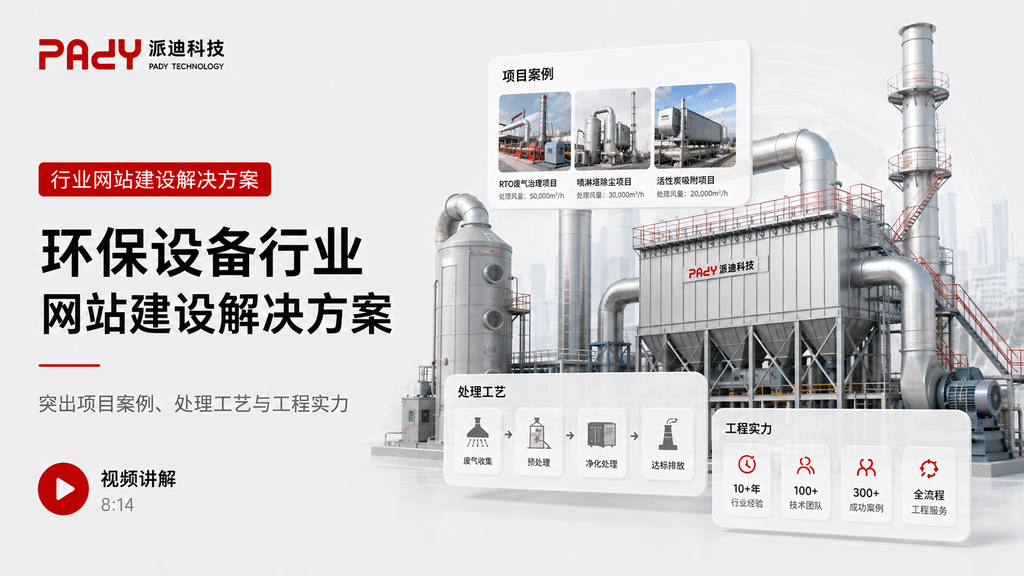 环保设备行业网站建设解决方案：突出项目案例、处理工艺与工程实力